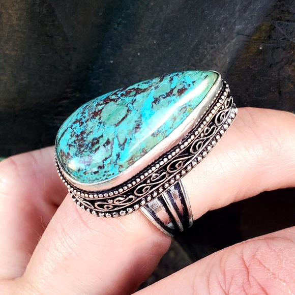 New Azurite 925 Silver Ring. - Picture 11 of 16